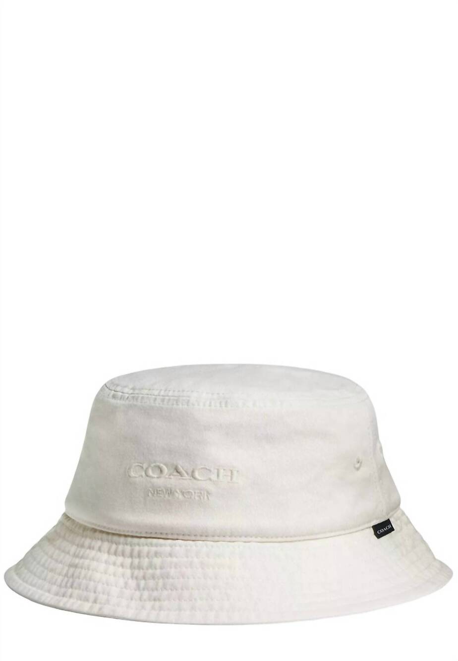 NEW COACH women's denim bucket hat in chalk